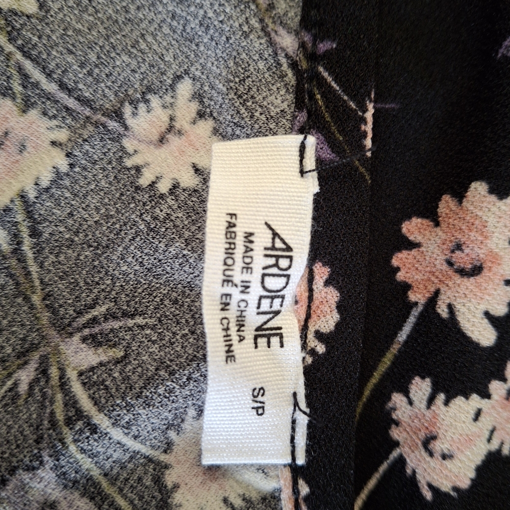 Ardene Black Dress with Pink Floral Pattern F2